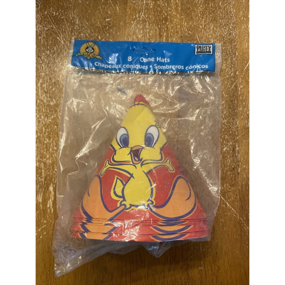 Vintage Looney Tunes Tweety Bird Party Hats 8 Count Made In USA
